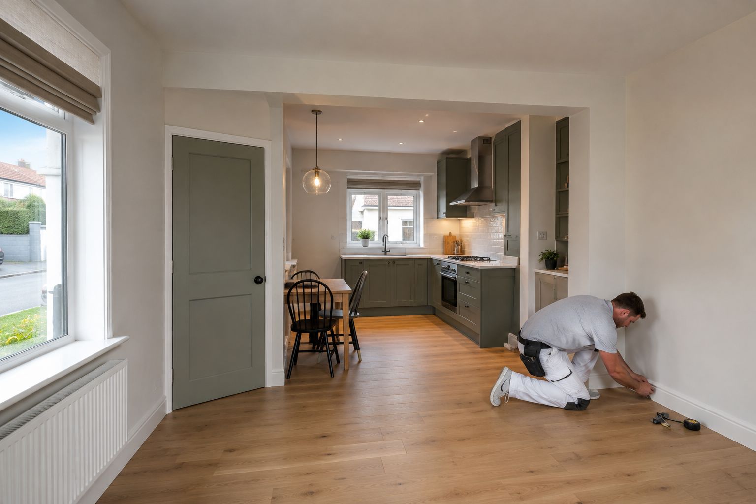 Renovated kitchen and dining room in a family home, Ardagh, Co. Limerick